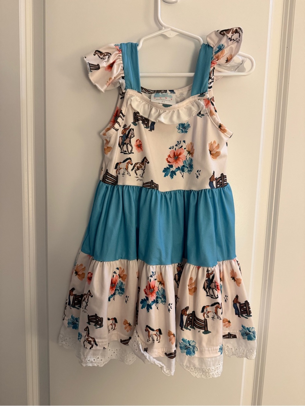 Floral Horse Print Dress for Girls size 5T